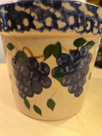 Vintage Alpine Pottery Planter – Hand-Painted Grapes Design (1999, Roseville Ohio)