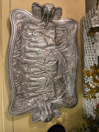Vintage Embossed Elephant Metal Serving Tray – Large 20" Jungle Motif Platter