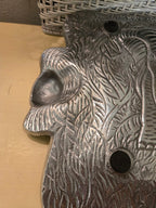 Vintage Embossed Elephant Metal Serving Tray – Large 20" Jungle Motif Platter