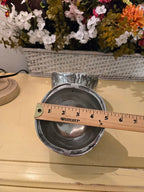 Handcrafted Aluminum Double Bowl Server – Rustic Silver Finish