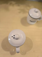 Farmhouse Salt & Pepper Shaker Set with Handles & Lids – Rustic Kitchen Tabletop Décor