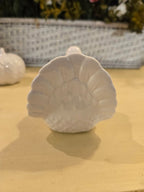 White Ceramic Pumpkin & Turkey Salt and Pepper Shaker Set – Fall Harvest / Thanksgiving Table Décor