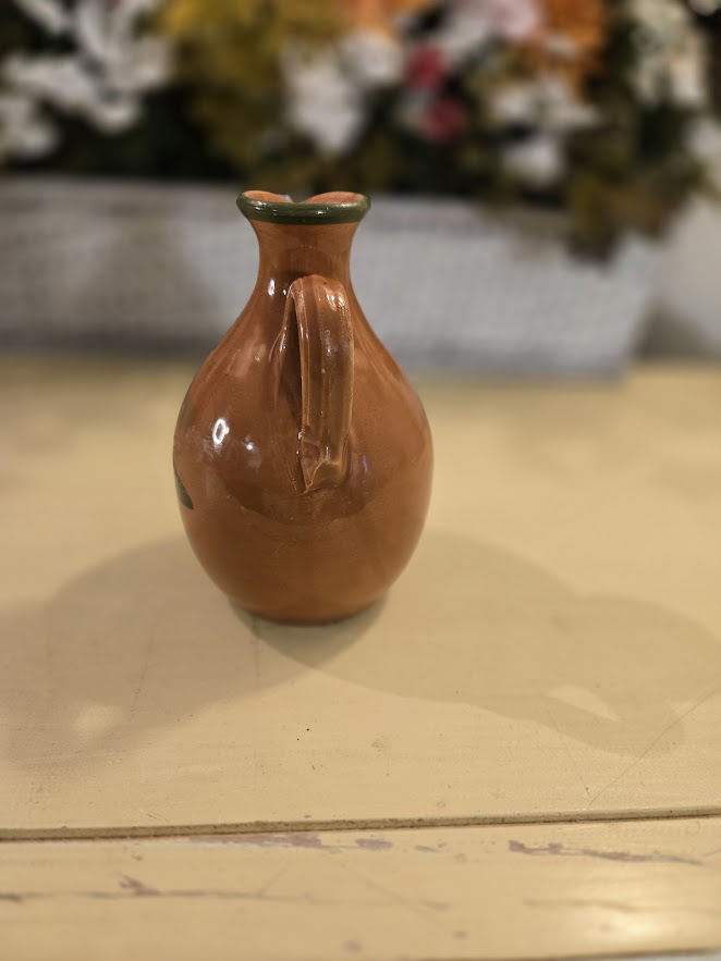 Colavita Extra Virgin Olive Oil Ceramic Cruet Bottle – Hand-Painted Terracotta Pitcher
