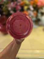 Vintage Ruby Red Blown Glass Double-Gourd Vases – Set of 2