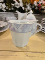 Savoir Vivre Celina Fine China Dinnerware Set – Vintage Pastel Geometric Pattern