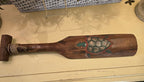 Hand-Carved Wooden Paddle with Sea Turtle Design – Rustic Coastal Wall Decor