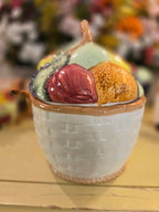 Vintage Hand-Painted Fruit Ceramic Tea Set – 11 Pieces