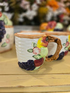 Vintage Hand-Painted Fruit Ceramic Tea Set – 11 Pieces