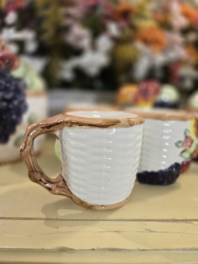 Vintage Hand-Painted Fruit Ceramic Tea Set – 11 Pieces