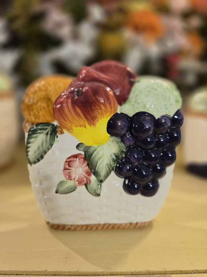 Vintage Hand-Painted Fruit Ceramic Tea Set – 11 Pieces