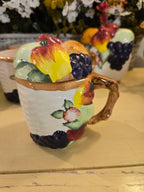 Vintage Hand-Painted Fruit Ceramic Tea Set – 11 Pieces
