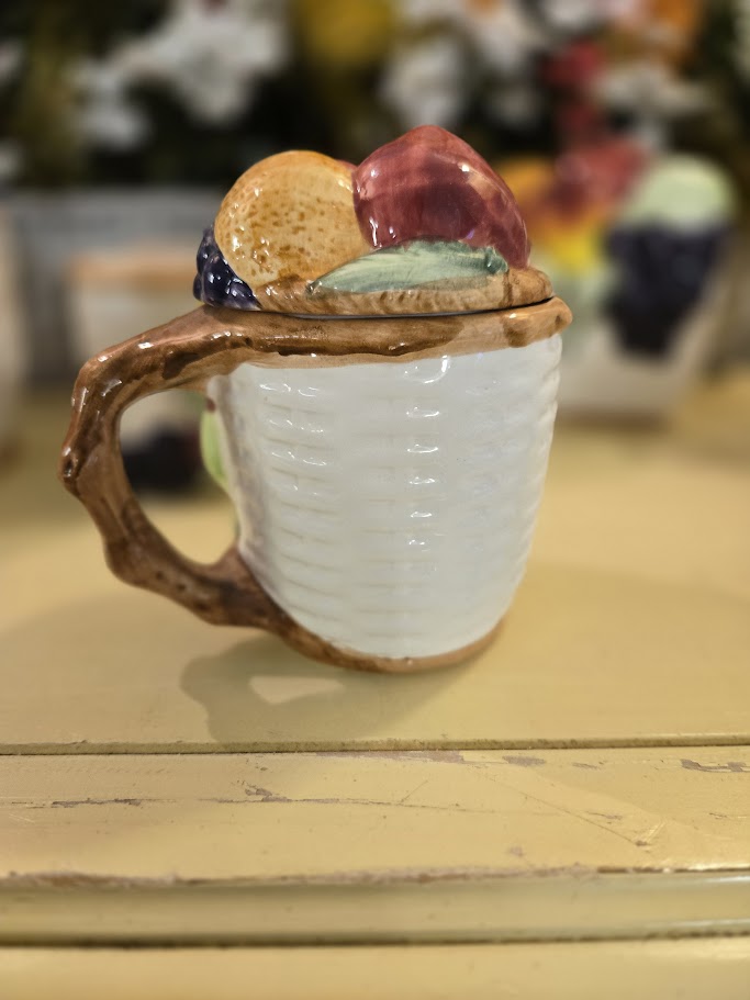 Vintage Hand-Painted Fruit Ceramic Tea Set – 11 Pieces