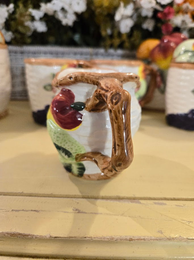 Vintage Hand-Painted Fruit Ceramic Tea Set – 11 Pieces