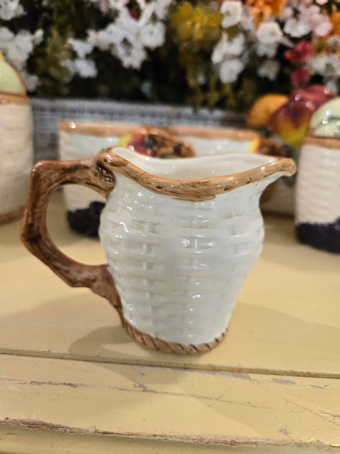 Vintage Hand-Painted Fruit Ceramic Tea Set – 11 Pieces