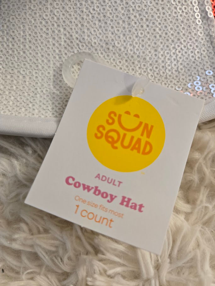 Patriotic Sequin Cowboy Hat – Red, White & Blue