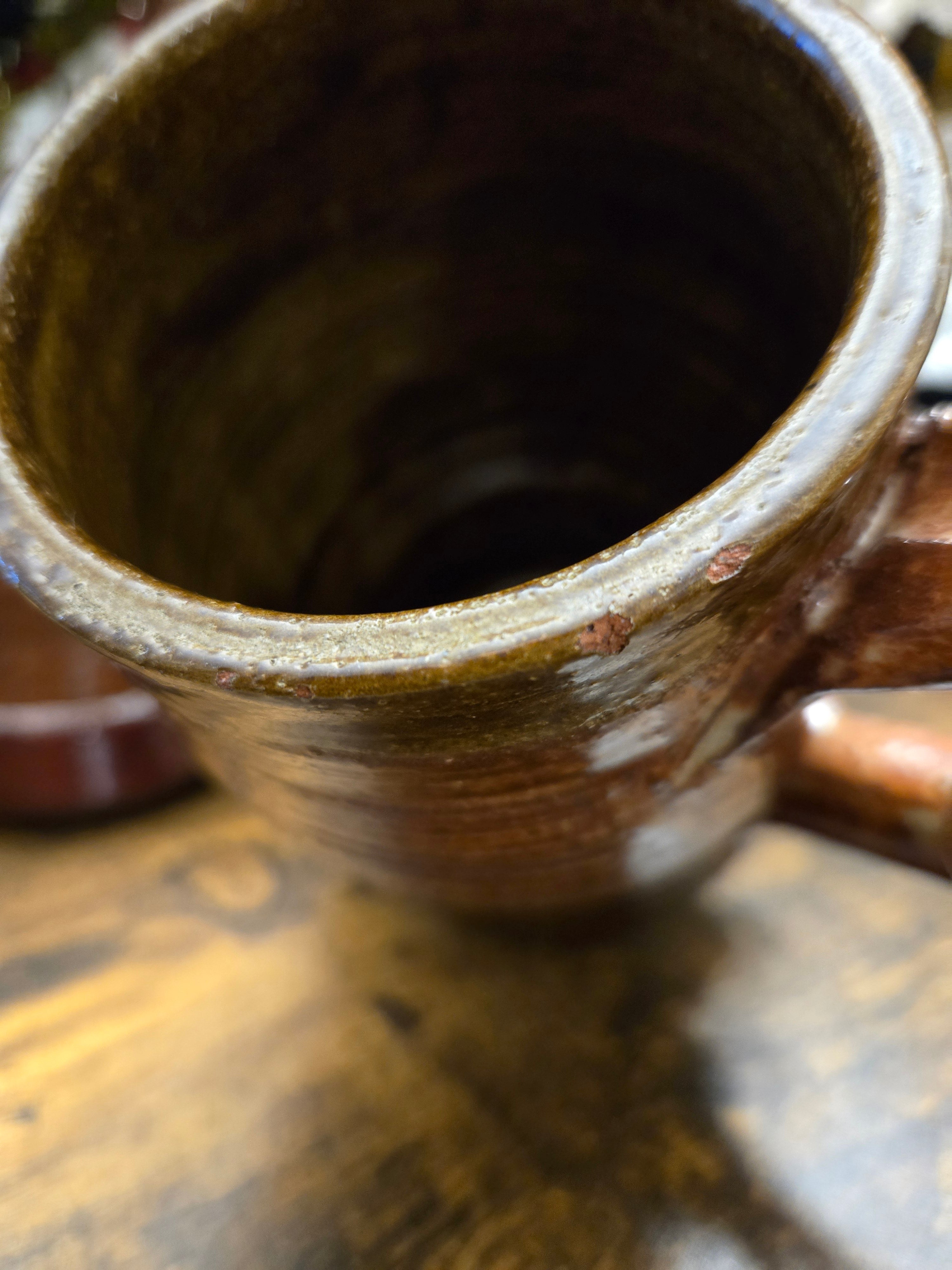 Rustic Handmade Pottery Mug Set – Brown & Maroon Glazed Bundle (2)