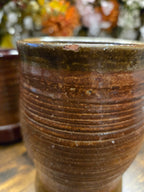 Rustic Handmade Pottery Mug Set – Brown & Maroon Glazed Bundle (2)