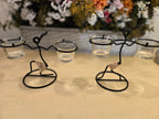 Set of 2 Rustic Metal Balance Candle Holders – Handcrafted Tealight Votive Stands with Glass Cups