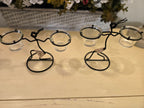 Set of 2 Rustic Metal Balance Candle Holders – Handcrafted Tealight Votive Stands with Glass Cups